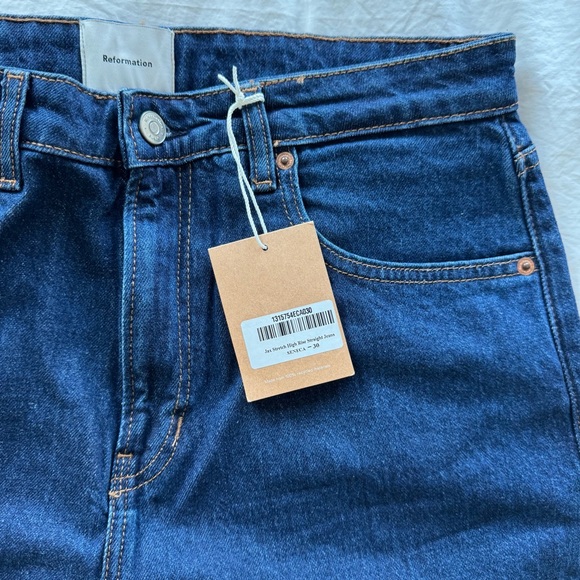 NWT Reformation Jax Stretch High Rise Straight Jeans‎ in Seneca in Size 30 - Picture 11 of 13
